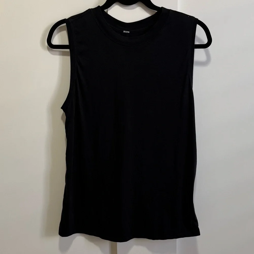 Lululemon High Tank Top Everyday Pima Cotton Knit Black T-shirt Sleeveless